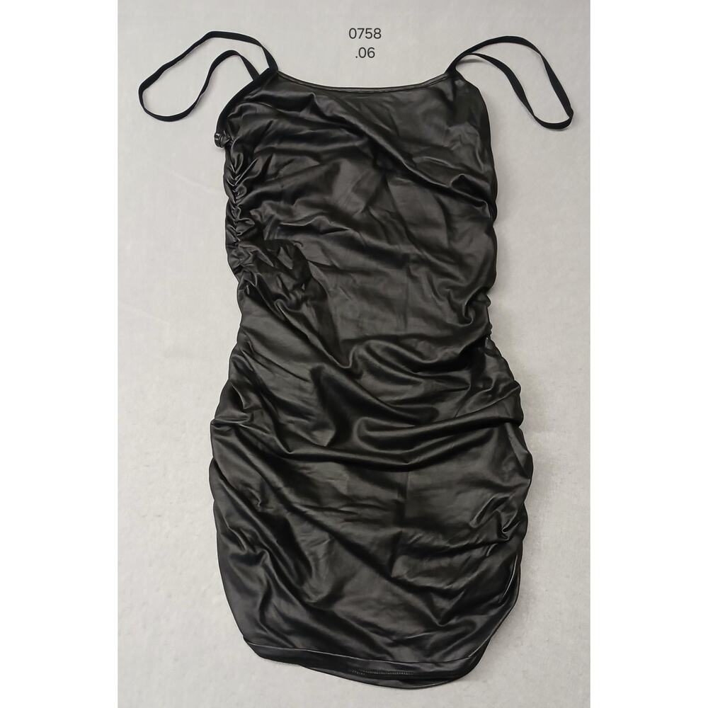 Shein (Large) Women's Black Leather Strap Mini Dress - Picture 7 of 7